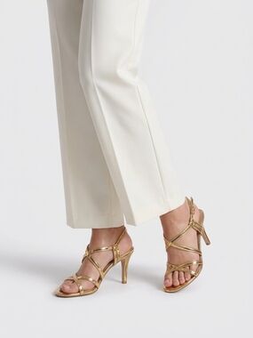 Fashion Forms Metallic Gold Strappy Sandal
